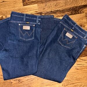 Wrangler Men's Dark Blue Relaxed Jeans-Bundle of 2🤠